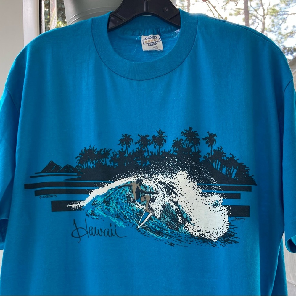 Vintage 80s 90s Hawaii Surfer Single Stitch Tee NOS